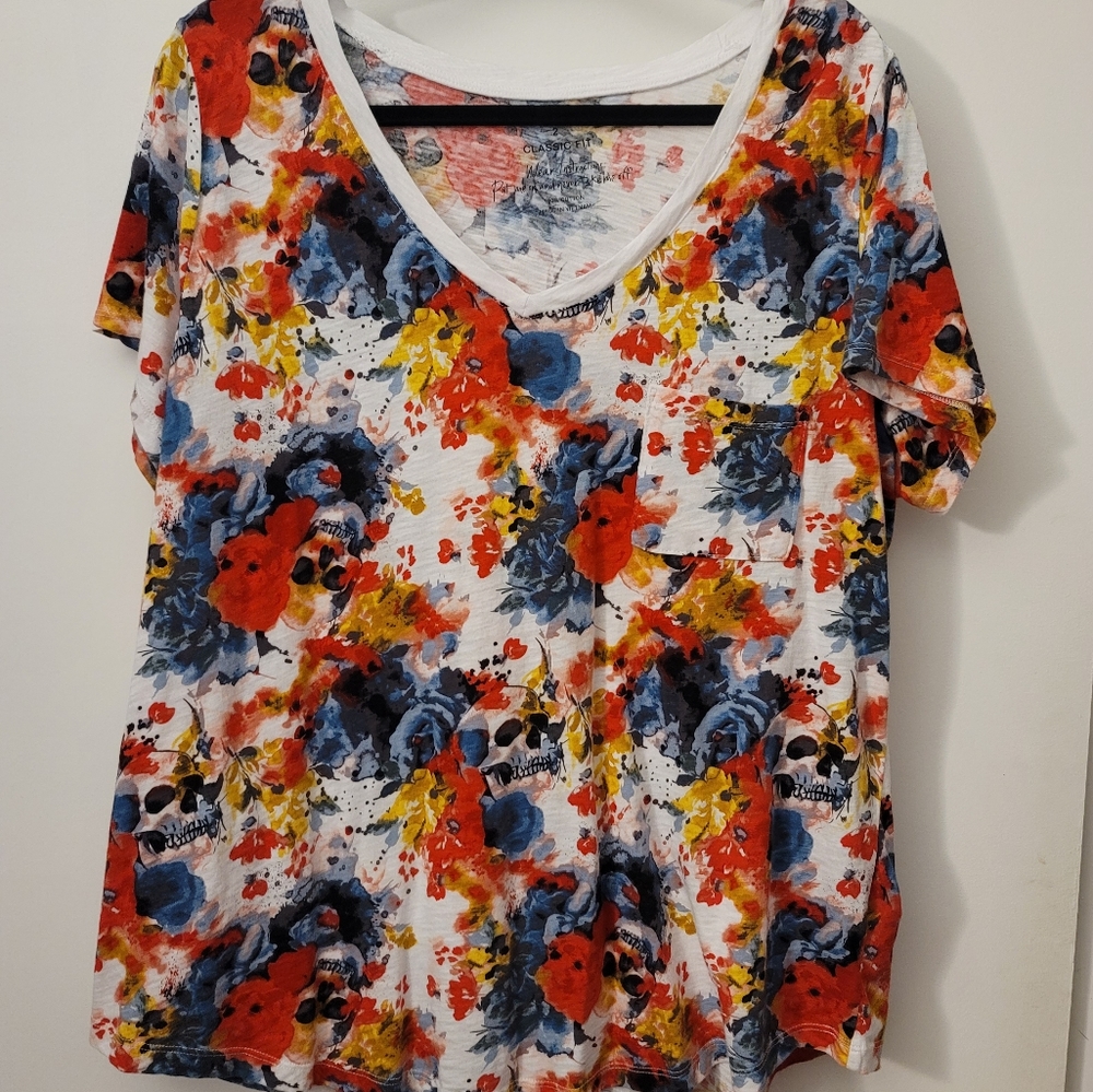 TORRID hidden skull floral tee- 2X